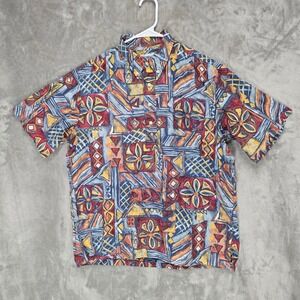 Reyn Spooner Hawaiian Traditional Mens L Button Up Shirt Aloha Multicolor Artsy